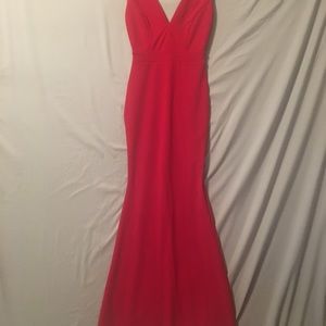 Red mermaid style gown